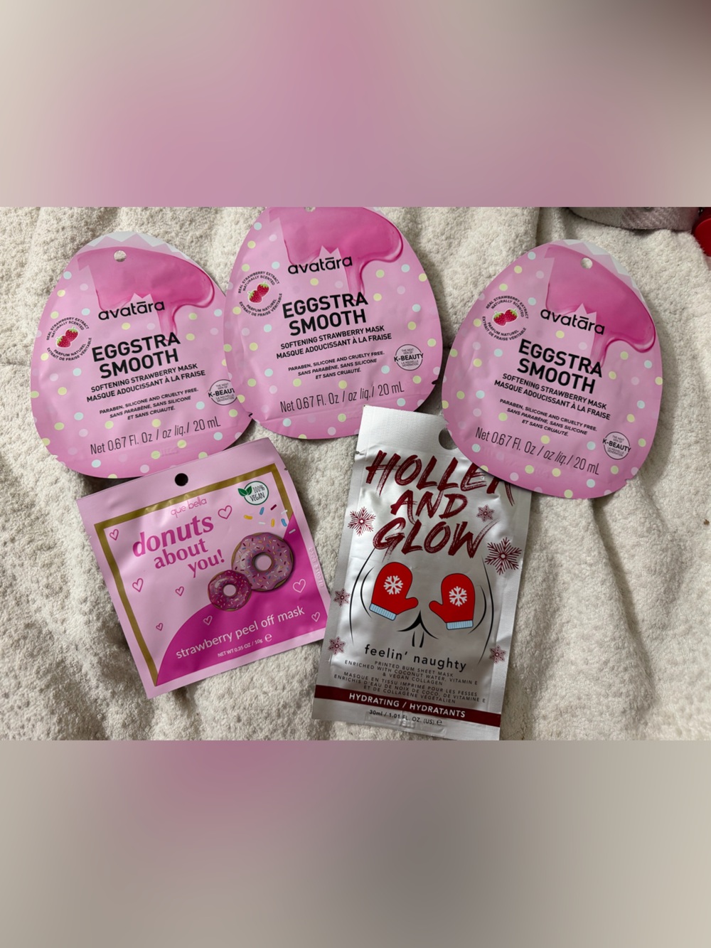 Eggstra Smooth Strawberry Softening Sheet Mask - Pink